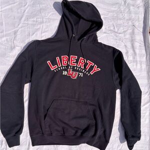 Champion Navy Hoodie “Liberty School of Business” Size M